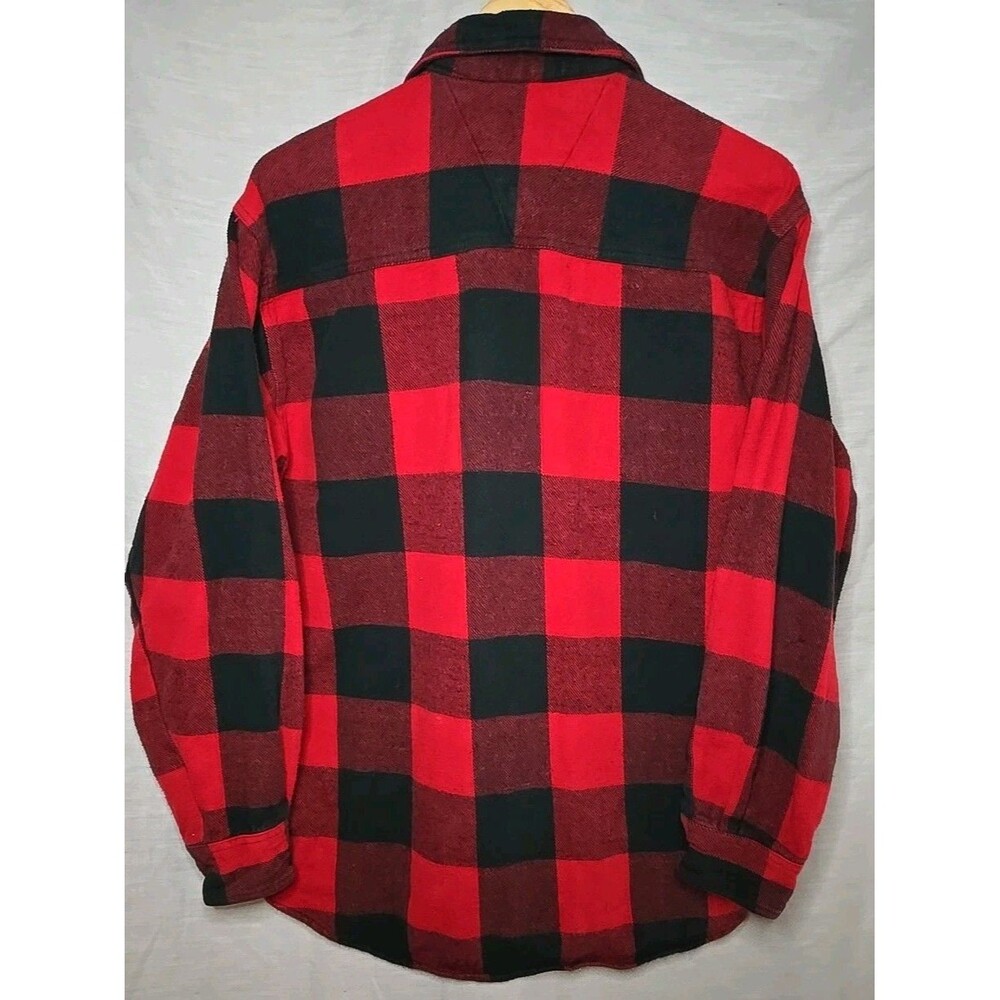CE Schmidt Brawny Workwear Flannel Shirt Mens Med Heavy Lined Fleece Red Black - Picture 4 of 7
